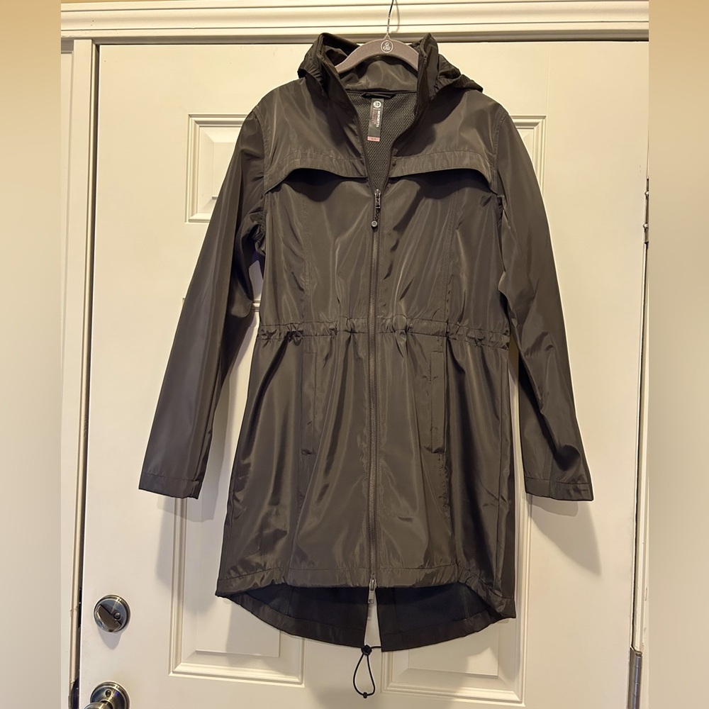 Mondetta Outdoor Project All Season Coat with hood and adjustable waist.